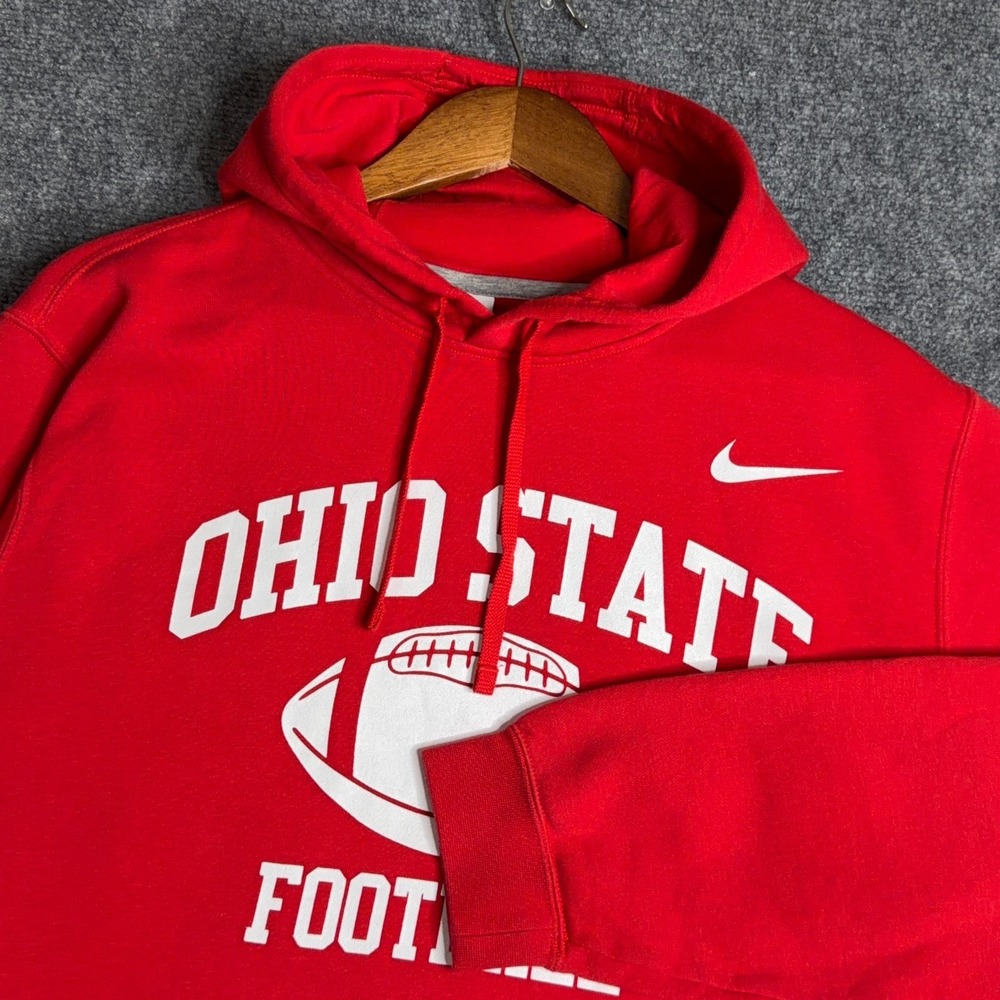 Nike Ohio State Buckeyes Hoodie Mens XL Red Football Center Swoosh Club Fleece